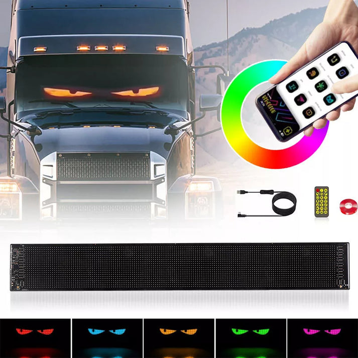 LED Display Screen Panel - Programmable RGB Matrix Sign with App Control for Cars & Trucks | DIY Animation & Scrolling Light