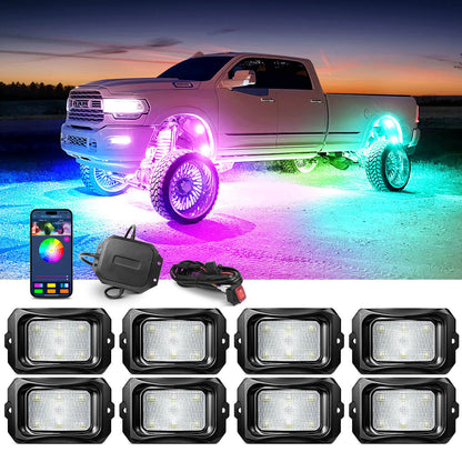 C2 Max RGB+IC Chasing Color Rock Lights Kit, 2-24 Pods, IP68 Waterproof