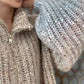 Glam Zipper Knit Cardigan
